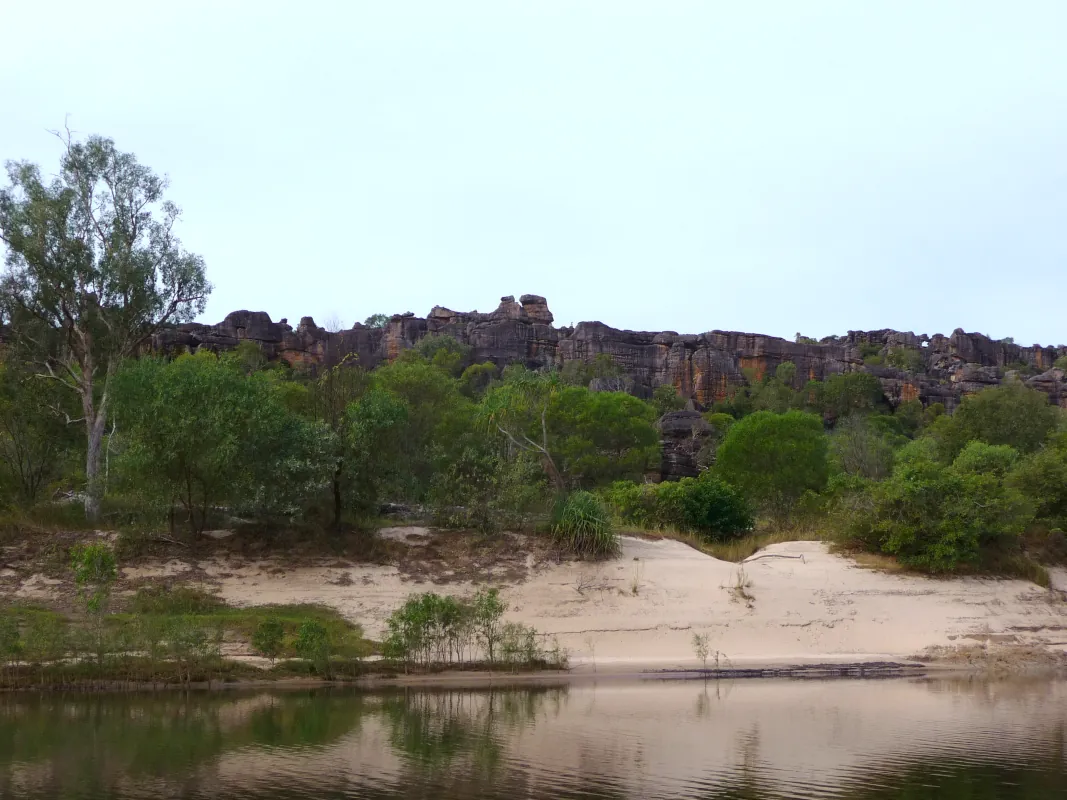 On the riverbanks, it's lovely, but not for swimming or sunbathing. Too many crocodiles are present in the area.Australia, Northern Territory