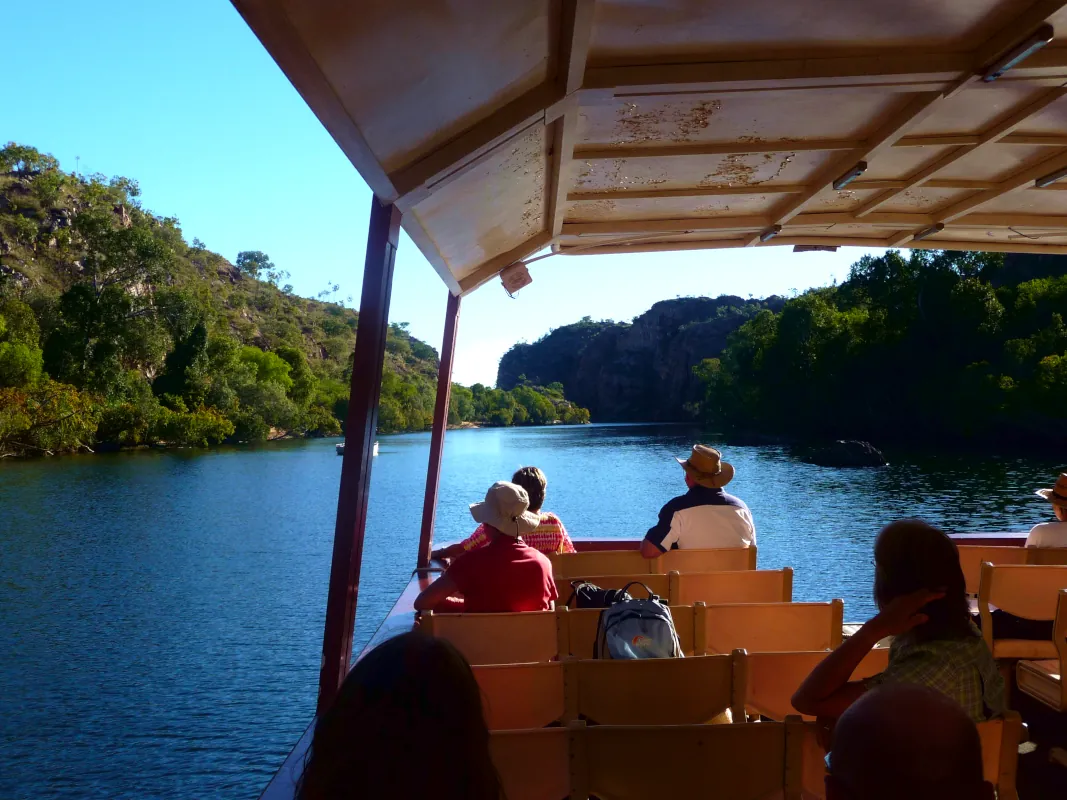 We took the two gorge cruises from Katherine (Nitmiluk) through the breathtaking Nitmiluk Gorge. Along the way, our guide explains dreamtime stories and aboriginal culture. Katherine, Australia