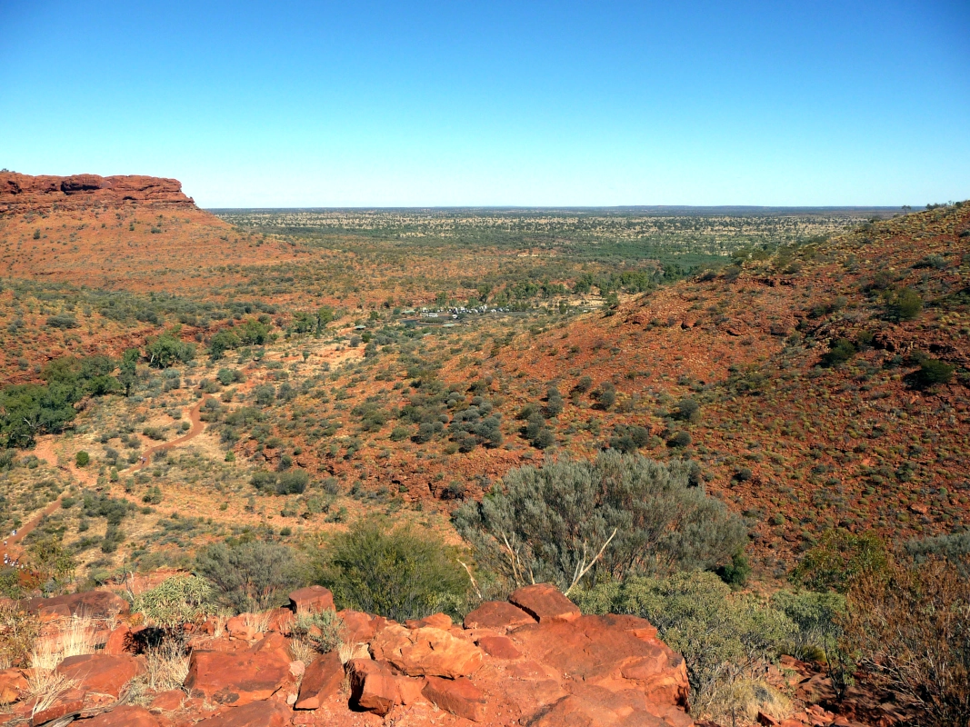 From the top, the view of the red country is spectacular.