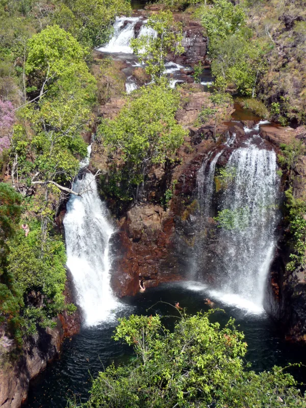 A beautiful hike in Litchfield National Park is the Shady Creek and Florence Creek Walks. The Florence waterfall is beautiful. Australia