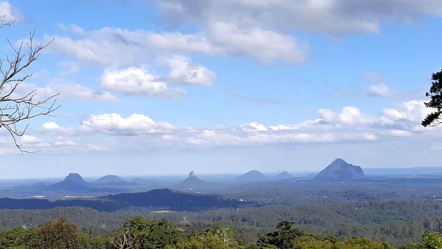 View of the Glasshouse Mountains