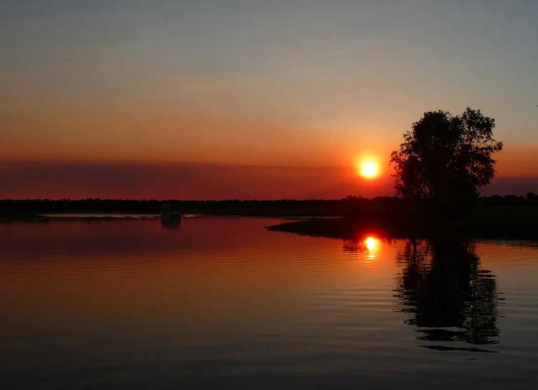 The sunset at Yellow Water Billabong is stunning Northern Territory, Australia