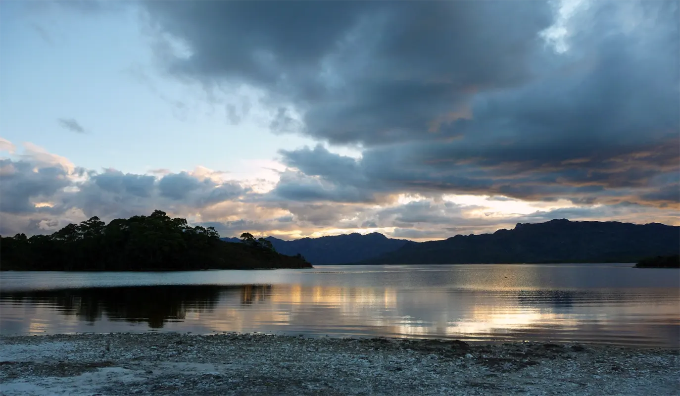 Sunset at views Lake Peddern, Tasmania Australia, 2010