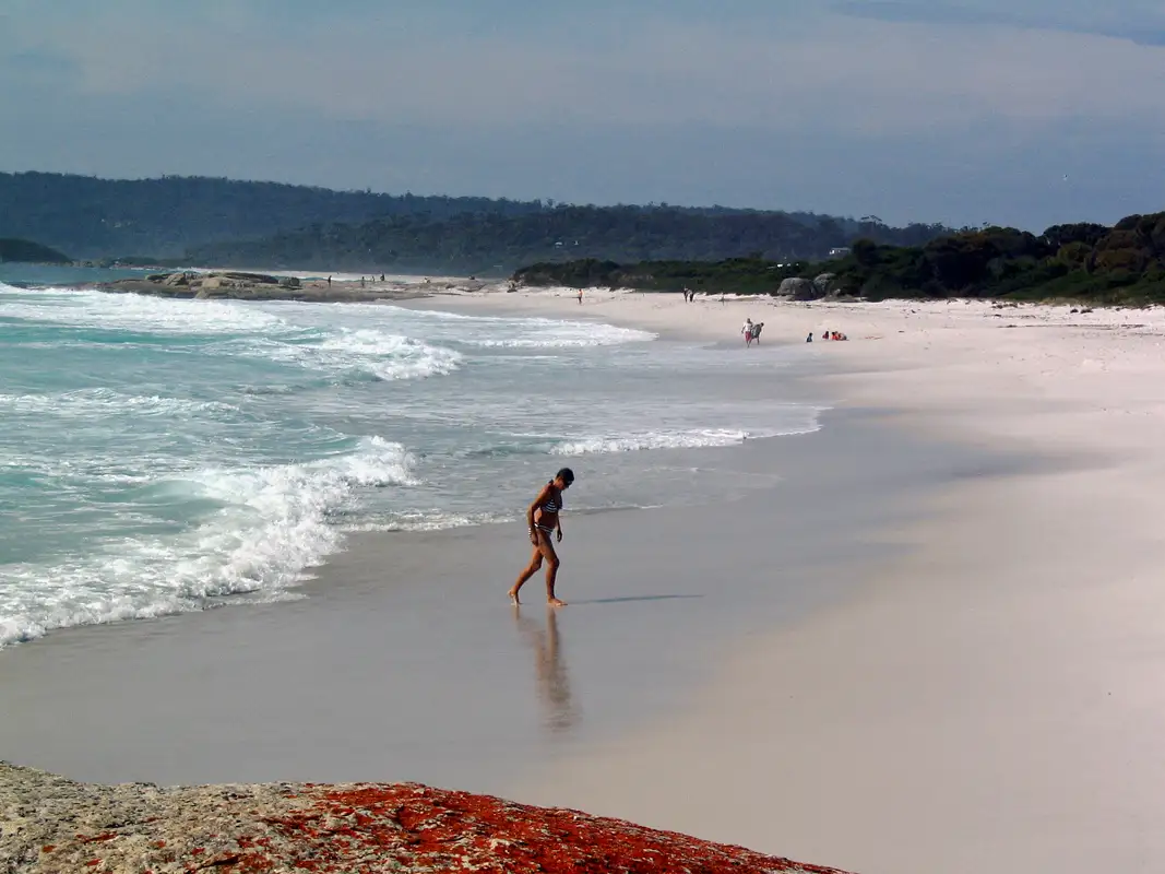 In the Bay of Fires, we walked along white sand beaches and turquoise waters, and we swam in Binalong Bay's cool water. Tasmania