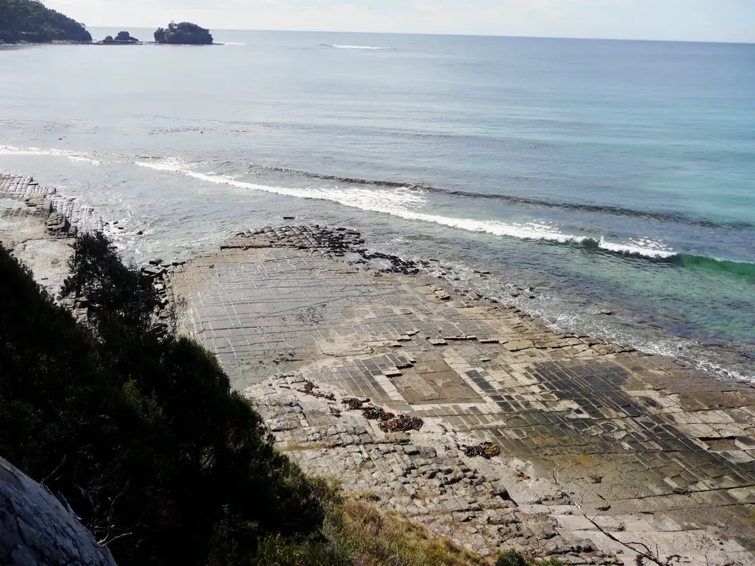 The TESSELLATED Pavement near Eaglehawk Neck. Tasman peninsular, Tasmania