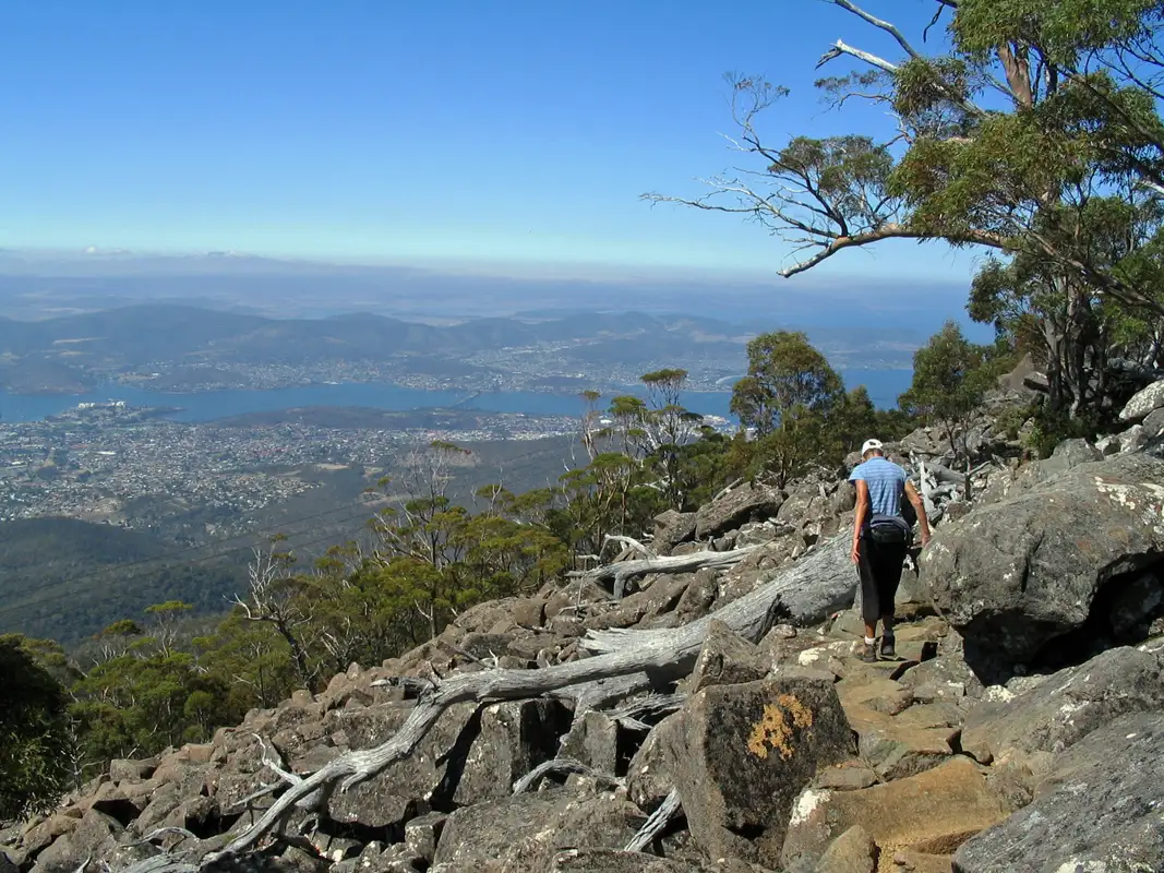 The Organ Pipes Circuit, 4 grade, 10 km, is our best-loved walk around Hobart.  From The Springs, it is an easy walk to Sphinx Rock and Junction Hut, then a very steep climb to the Chalet, Organ Pipes track, and back to The Springs via Pinnacle track. Tasmania Australia