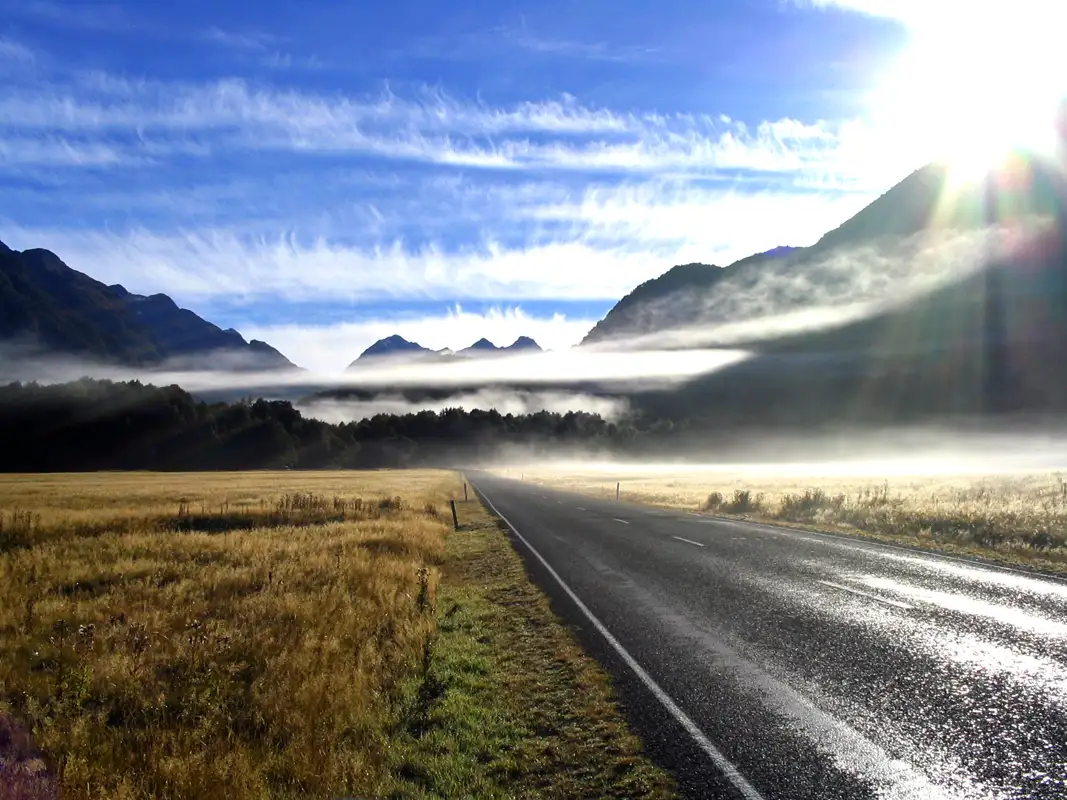 The journey from Te Anau to Milford Sound is spectacular. It drives through stunning landscapes. The distance is about 120 kilometres and can be done in 2 to 2.5 hours by car. But it takes much longer while there are many attractions on the way. 