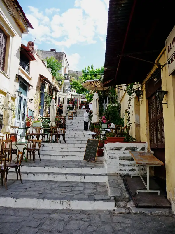 Walking around the city on foot is far harder than hiking. We refuelled with lunch at one of Plaka's taverns on the way to Ancient Angora.