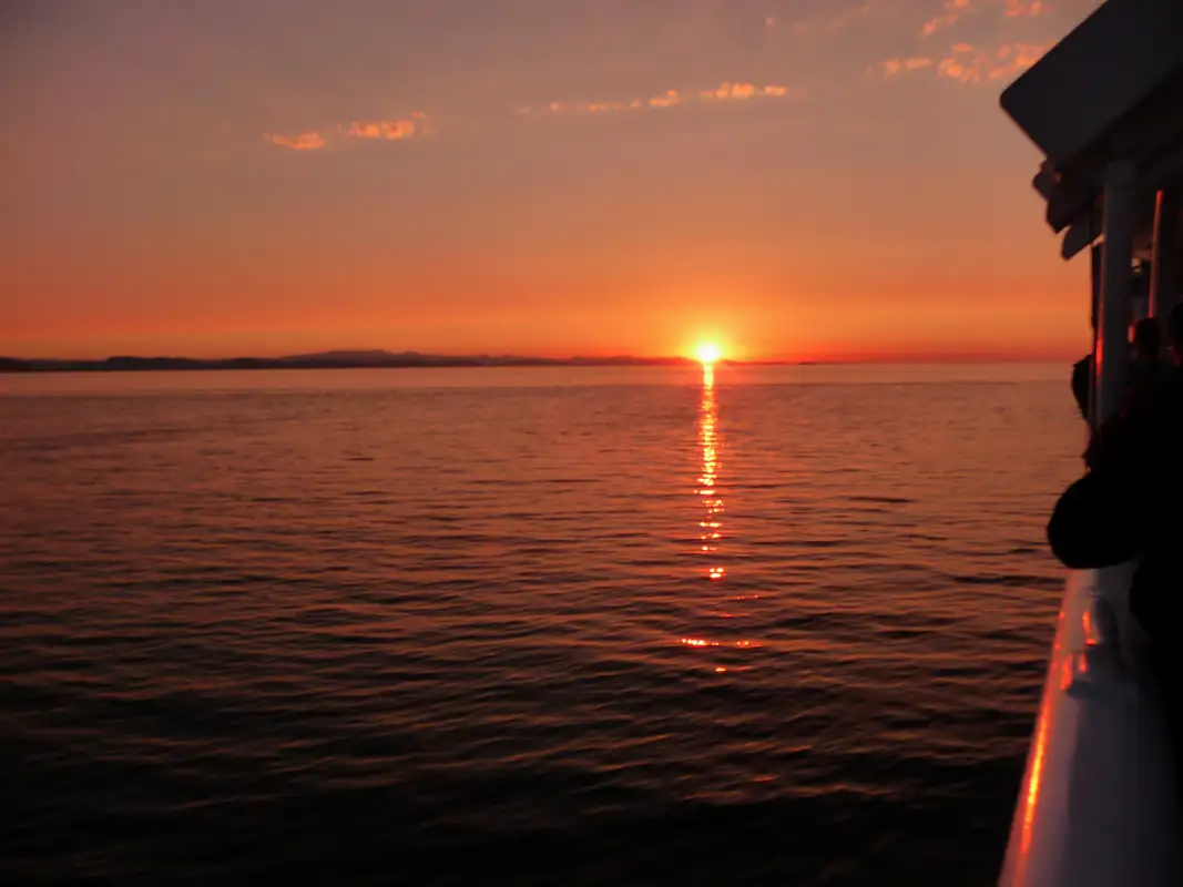 While the ferry to Juneau, Alaska, passed Vancouver Island, we watched the stunning sunset.