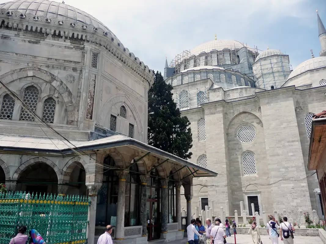 Another important landmark in Istanbul is the Süleymaniye Mosque. It was built in the 16th century during the reign of Sultan Suleiman the Magnificent. However, when we wanted to visit it, unfortunately, it was closed for renovation.