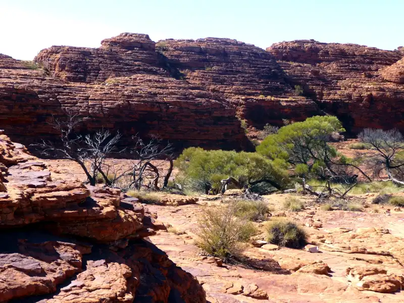 The Lost City rock formations at Kings Canyon, featuring weathered sandstone domes resembling ancient ruins