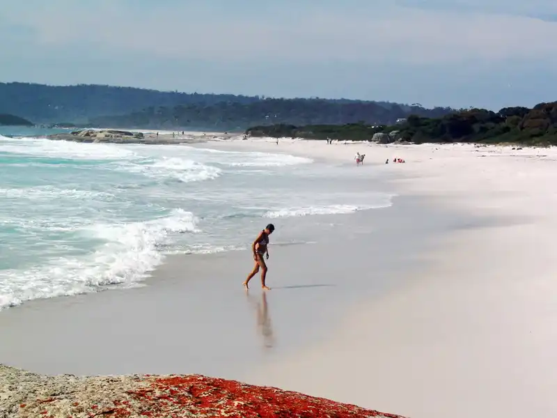 swim in the cool, clear waters of Binalong Bay.