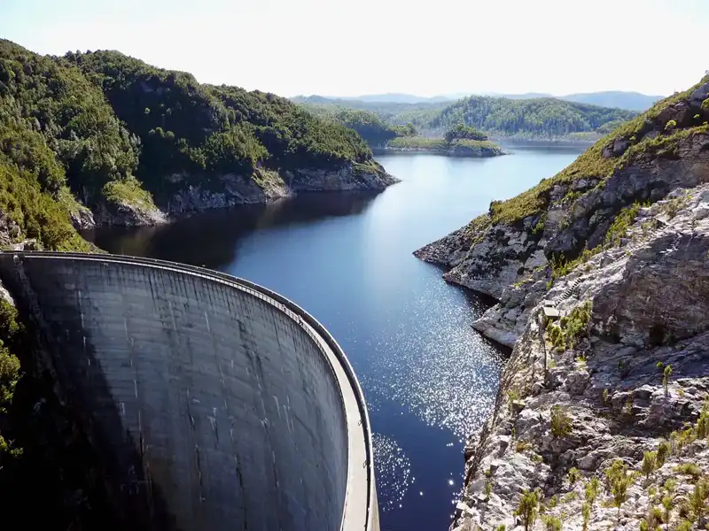Gordon River dam at Lake Gordon, Tasmania