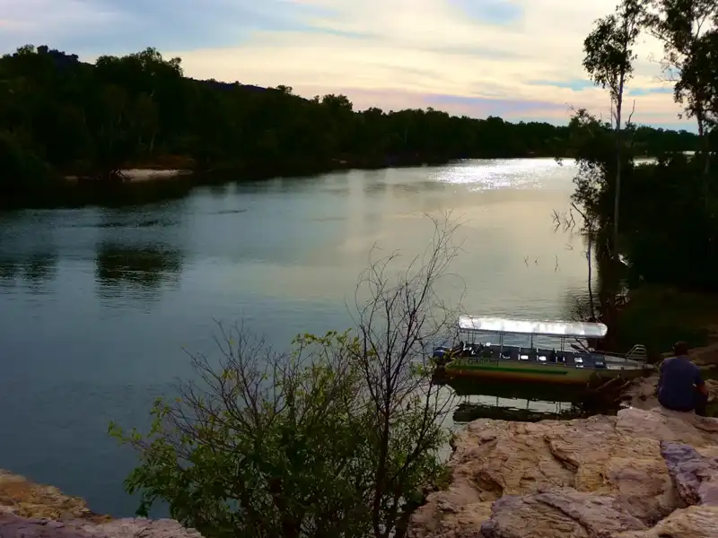 Guluyambi Cultural Cruise on the East Alligator River in Kakadu National Park with an Aboriginal guide explaining bush tucker