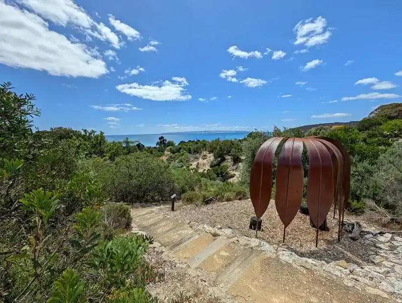 sculptures with fantastic coastal views at Kangaroo Island Sculpture Trail