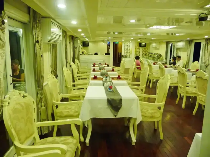 The elegant dining room Ha Long Bay Cruise, Vietnam