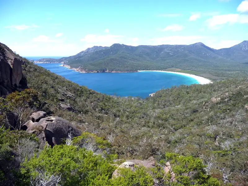 Wineglass Bay from above, Freycinet National Park, Tasmania