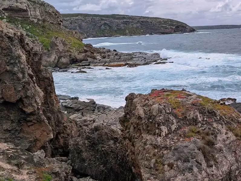 Coastal Scenery, rocky headland and rough sea Flinders Chase National Park, Kangaroo Island
