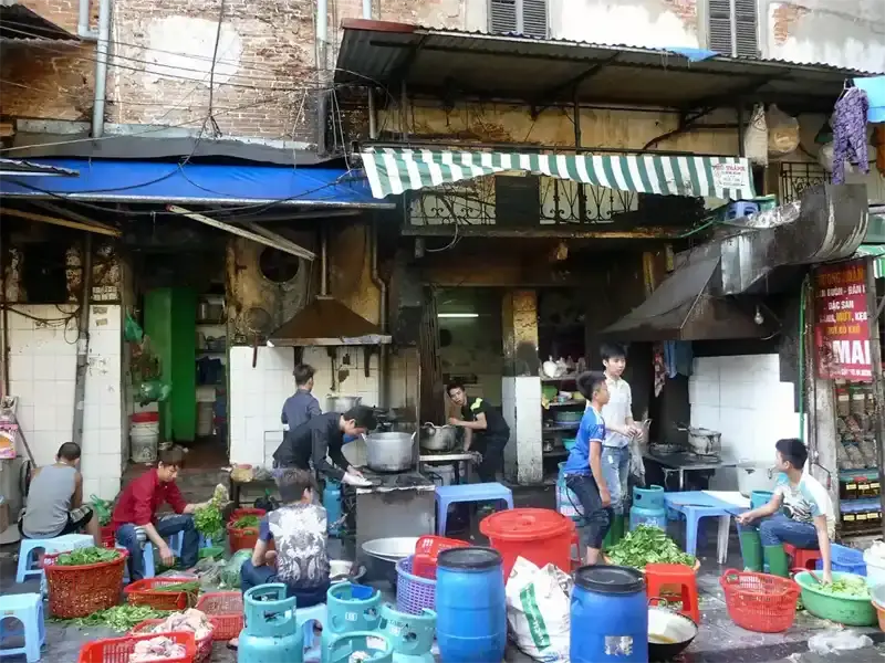 Street kitchen in the old Quarter Hanoi, Vietnam