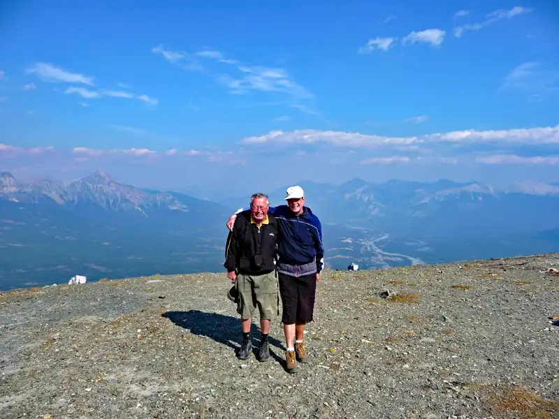 Summit of Whistlers Mountain with a breathtaking panoramic, Jasper National Park, BC, Canada