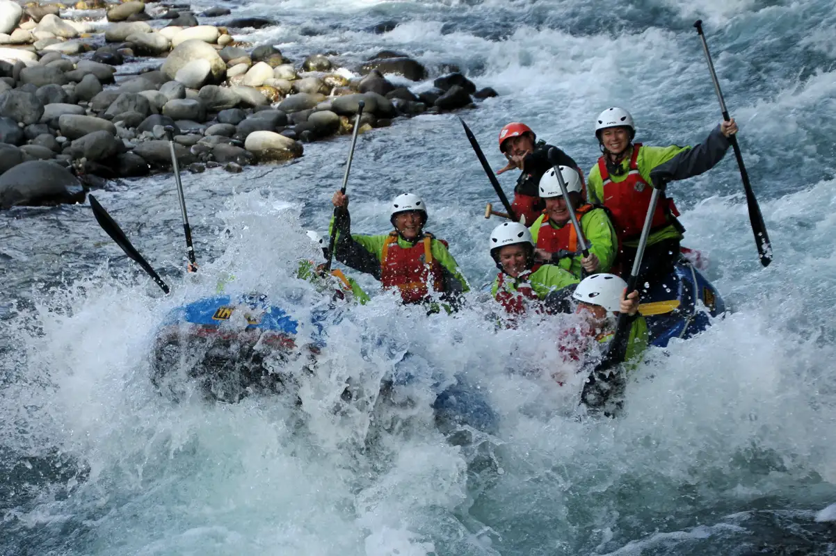 adrenaline-filled moments while rafting the white waters in Tūrangi, New Zealand North Island