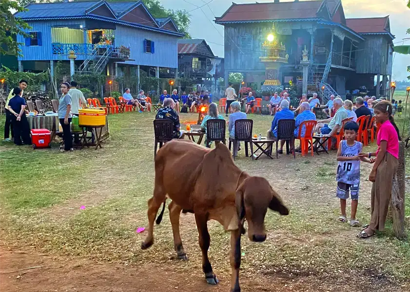 local villagers and children joined us on the dance floor at a small village, Cambodia