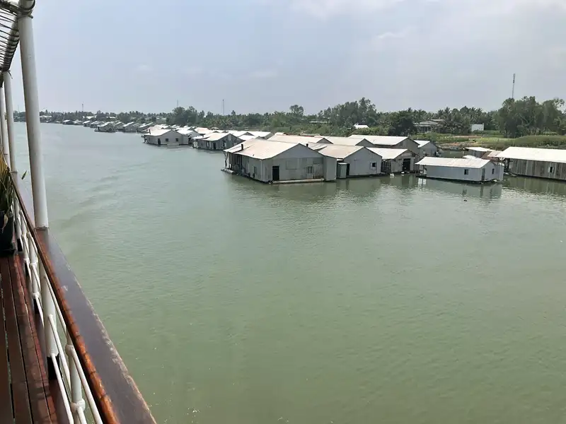 Fish farms along the Mekong River, from Siem Reap to Ho Chi Minh City,