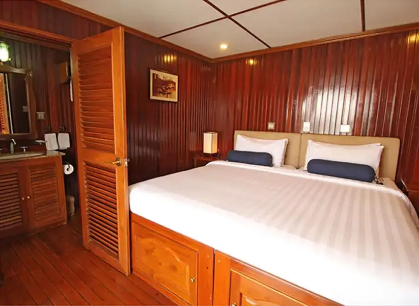 Inside our cabiin Pandaw Indochina. Mekong River Cruise
