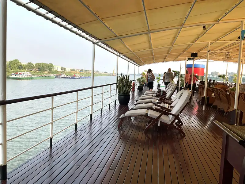 Tai Chi lesson on board on our cruise to Saigon
