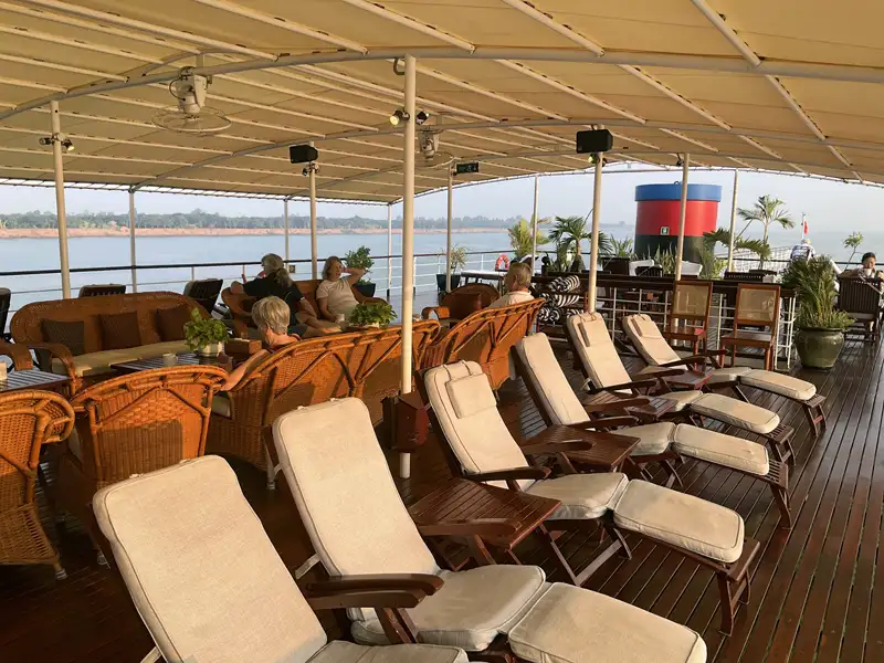 A peaceful morning scenery as the Pandaw Indochina cruised along the Mekong River