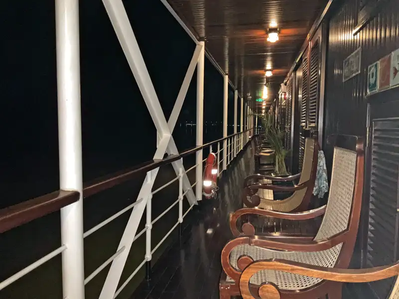 Night Scenery outside our cabin on the Mekong River Cruise