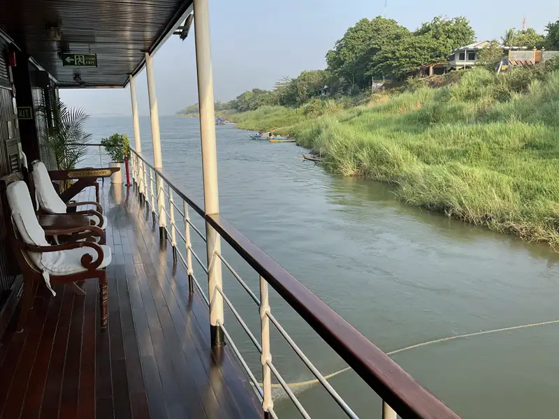 peaceful, landscape while mooring on the Mekong River