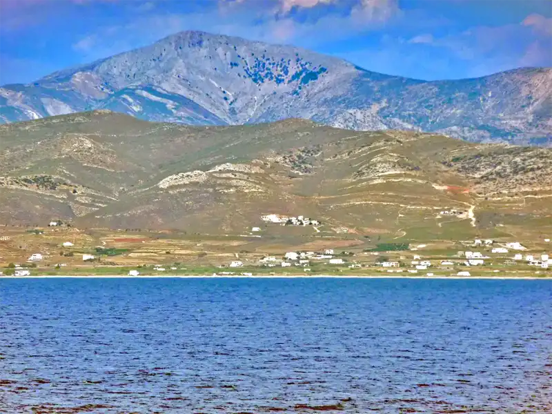 Mount Zas Island Naxos view from the ferry from Santorini