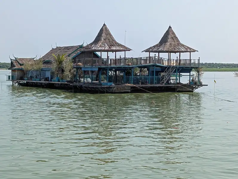 the grocery stores, restaurants and bar at the floating village Tonlé Sap Lake, not far from Siem Reap.