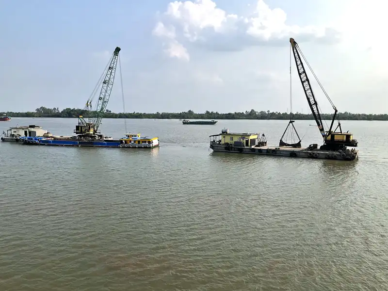sand mining at the Mekong River