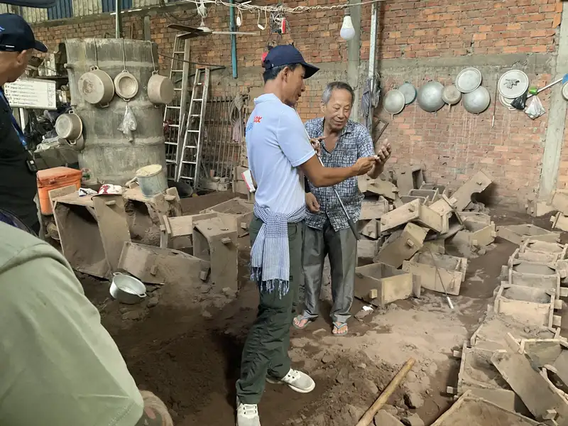 small family-run metal workshop that produced pots, pans we visited at our Mekong River Cruise