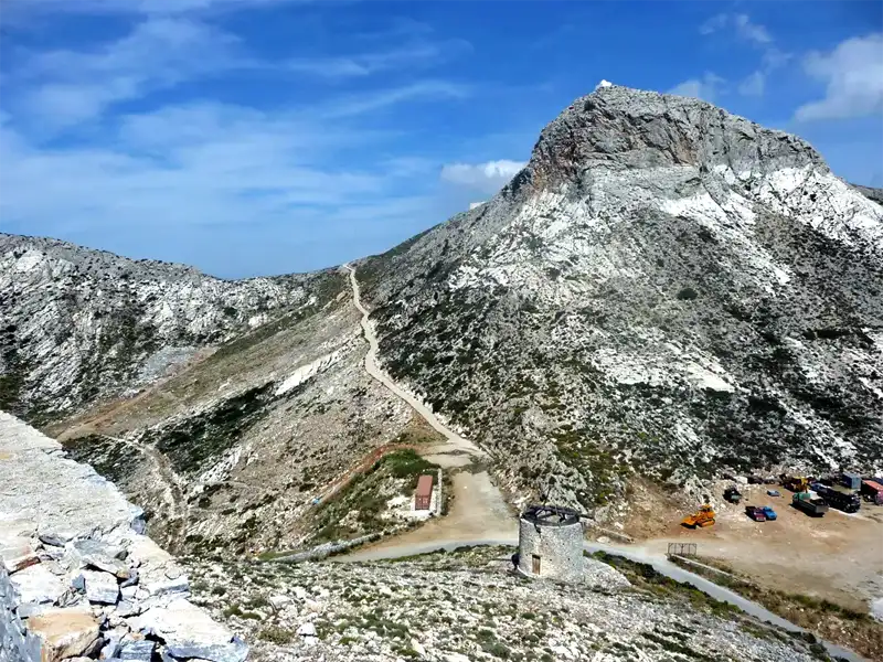 Steep hike to Mount Zas Naxos Greece
