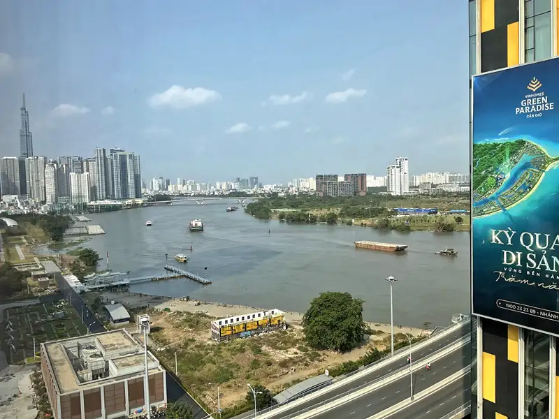 View of Mekong River and Ho Chi Minh City