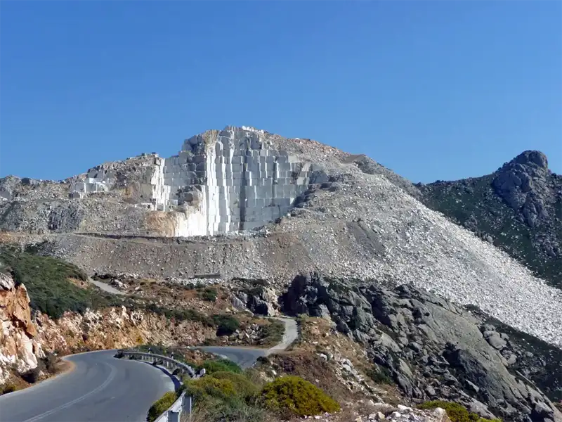 White marble quarry island Naxos greece