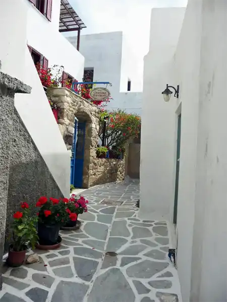 the labyrinthine alleys of Chora Naxos Greece