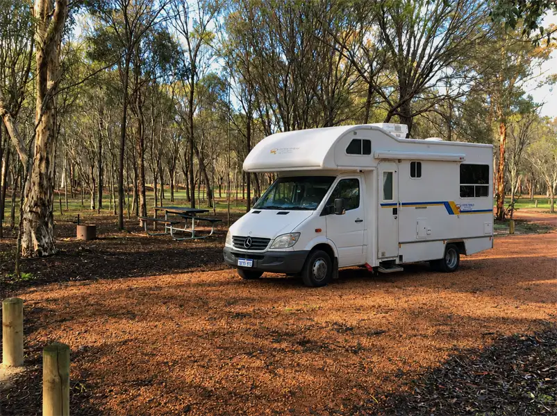 Camping in our Motorhome in Dryandra Woodland National Park, WA, Australia
