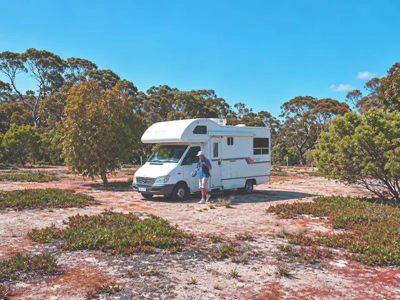 Motorhome at Quaalup Homestead WA Australia 2